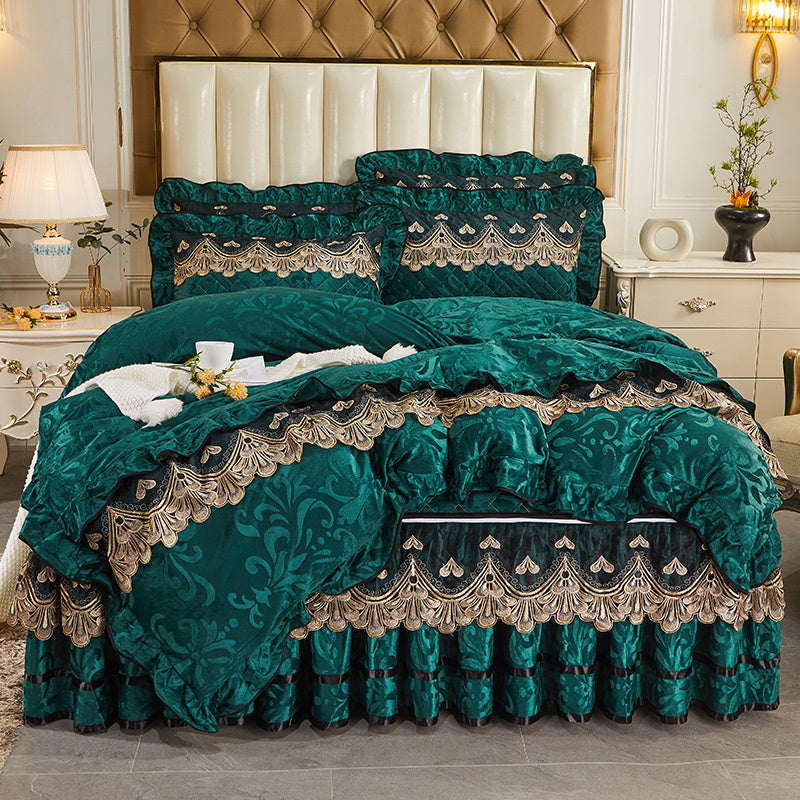 Detachable Bedding Four-piece Duvet Cover Bed Skirt