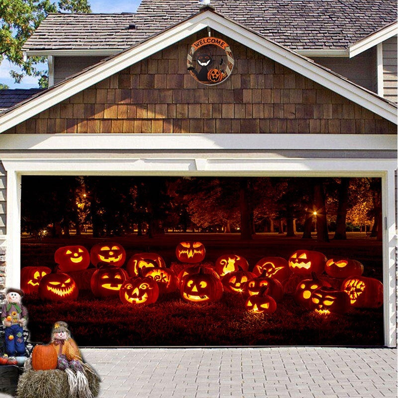 Halloween Garage Background Decoration Hanging Cloth