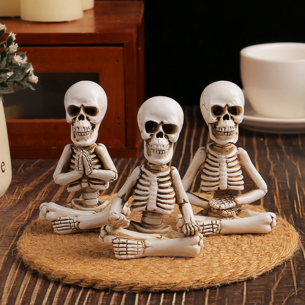 Desktop Meditation Skull Decoration Halloween Home