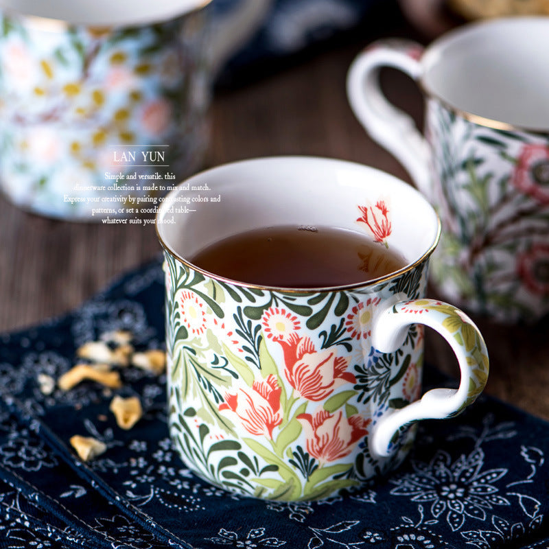 Blue And White Mug Retro Tea Cup Exquisite Bone China Gift Cup