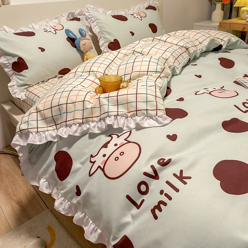 Three Piece Girl Heart Ins Princess Wind Bed