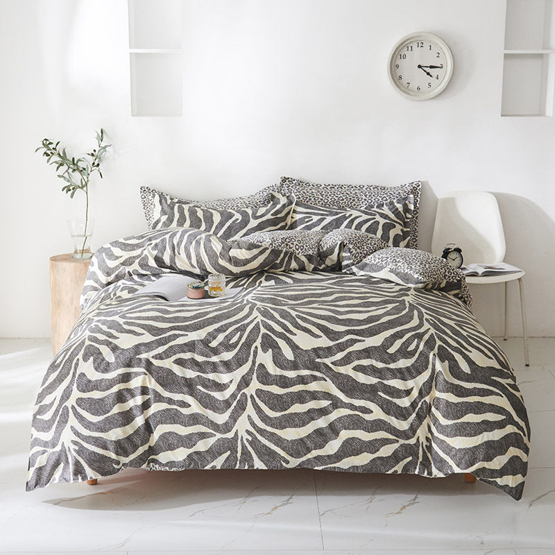 Leopard Print Bed Sheet Set Of Four Ab Face