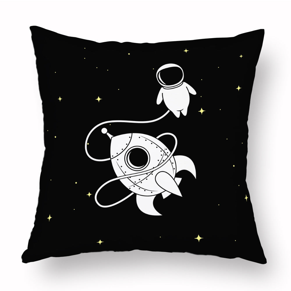 Cartoon Astronaut Short Plush Pillowcase