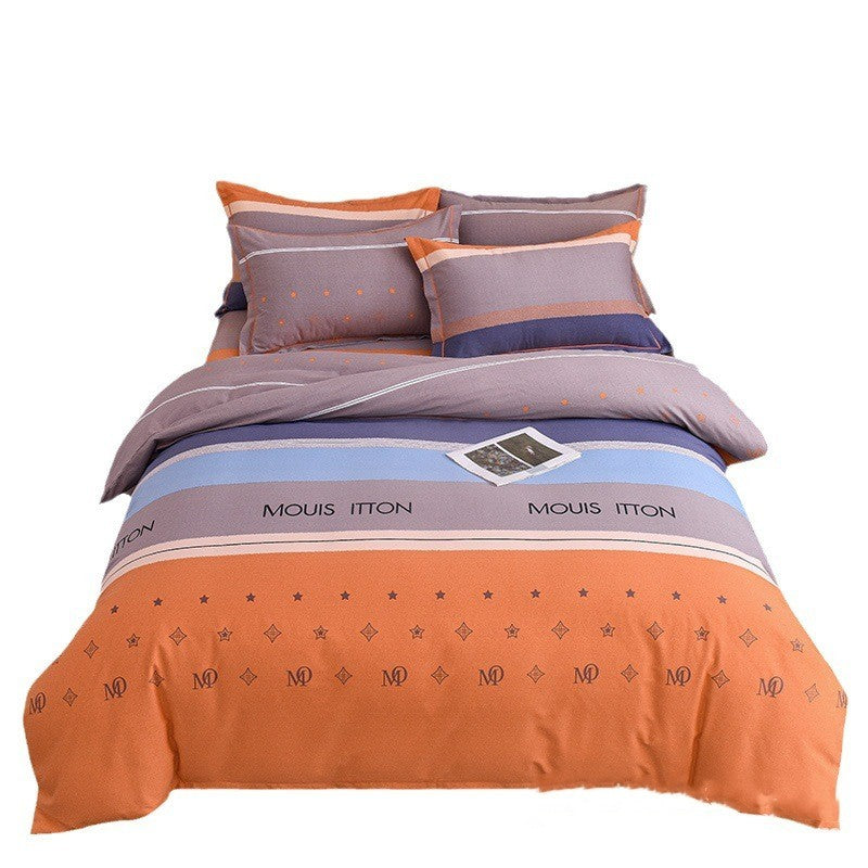 Cotton Brushed Printed Four-piece Bedding Set