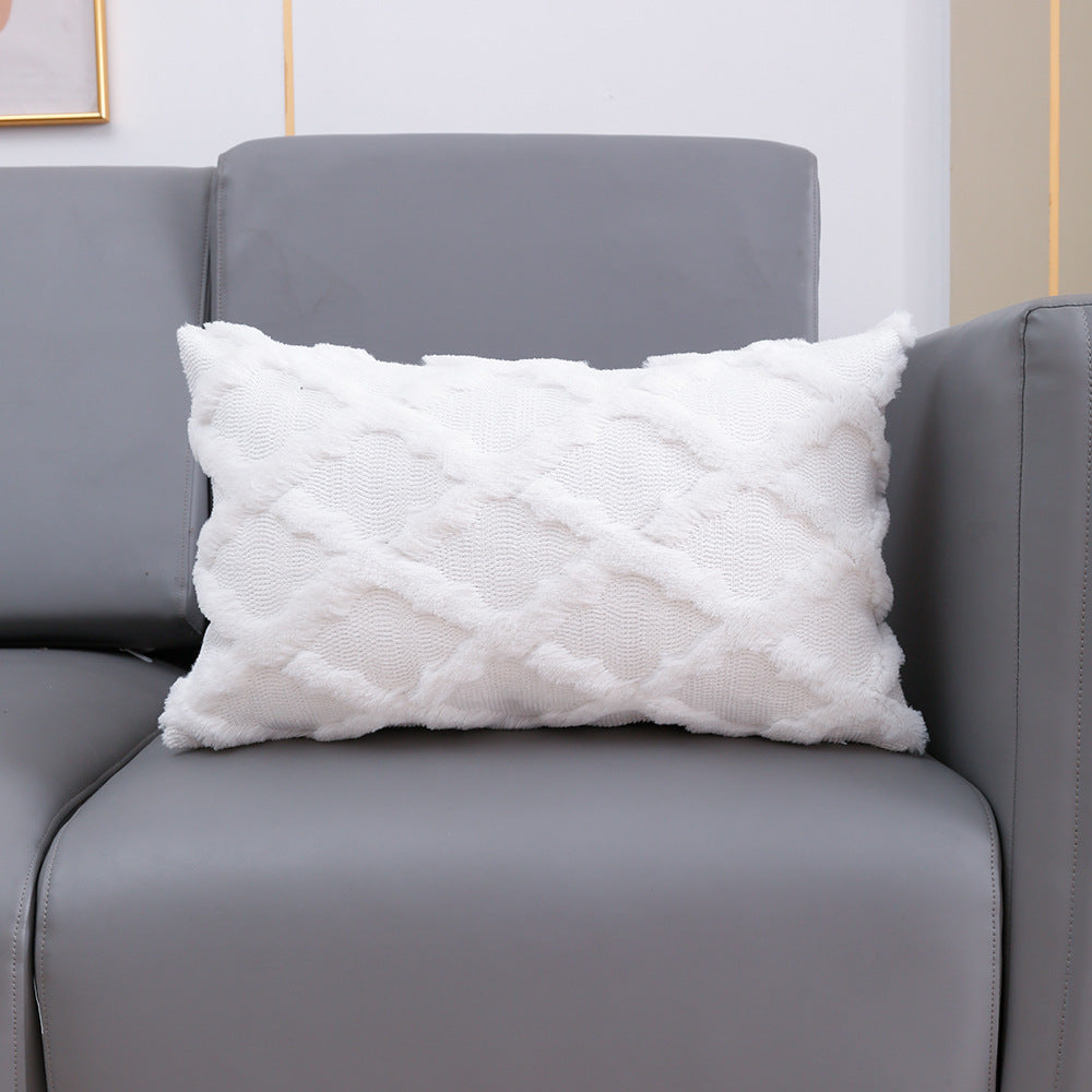 Housse de coussin en peluche brodée de diamants