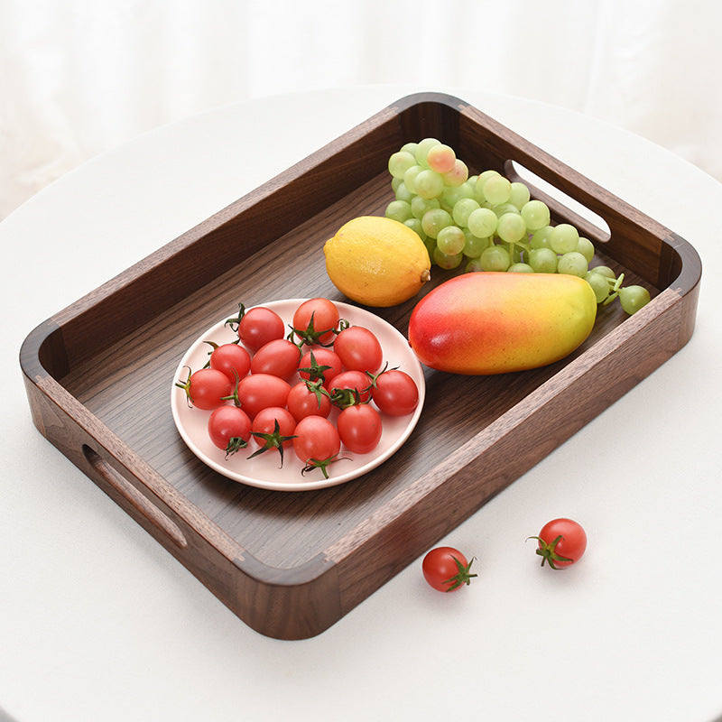 Black Walnut Rectangular Wooden Tray Coffee Simple Dinner Plate Hotel Household