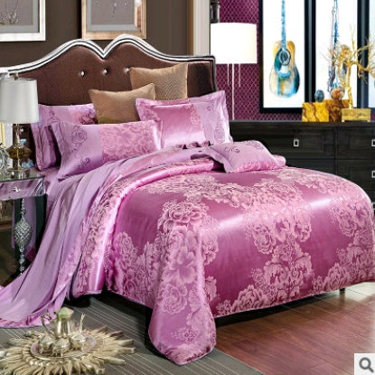 Parure de lit européenne de luxe en satin jacquard modal coton Tencel