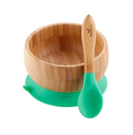 Bol en bambou américain Avanchy bol naturel pour bébé ensemble de cuillères assiette pour bébé bol de nourriture complémentaire fond ventouse vaisselle pour enfants