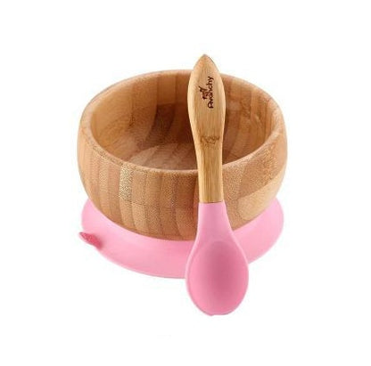 Bol en bambou américain Avanchy bol naturel pour bébé ensemble de cuillères assiette pour bébé bol de nourriture complémentaire fond ventouse vaisselle pour enfants