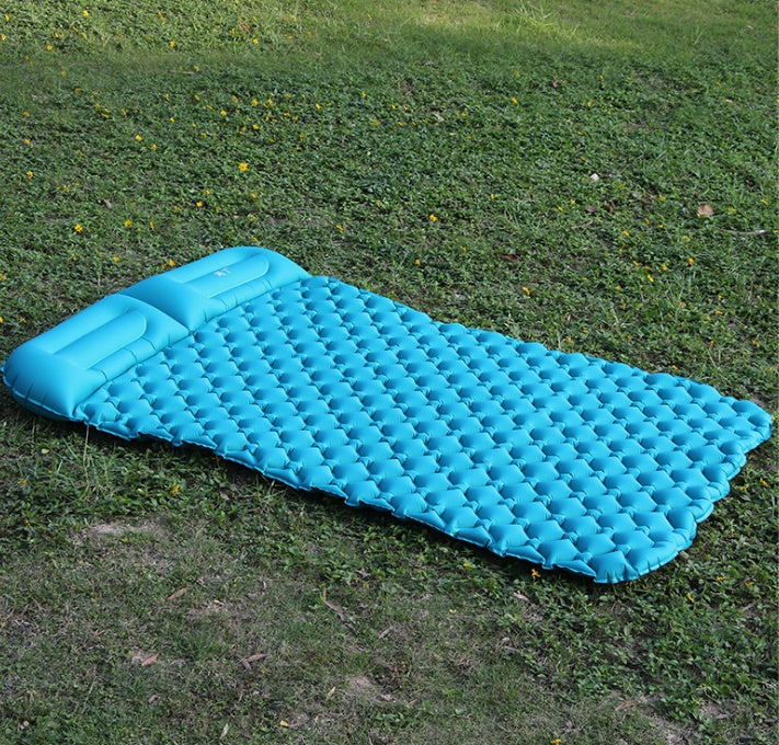 Tapis de camping gonflable pour tente, coussin double pour extérieur, pique-nique, plage, deux couvertures à carreaux, coussin pour bébé, repos à la maison, matelas doux