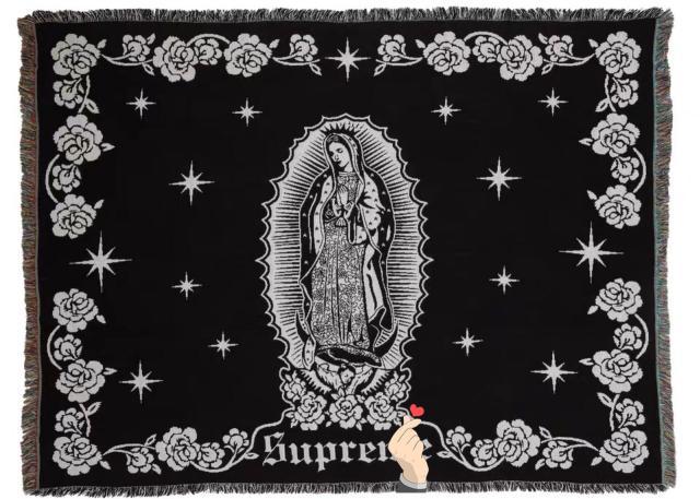 Virgin Mary Woven Thick Linen Blanket