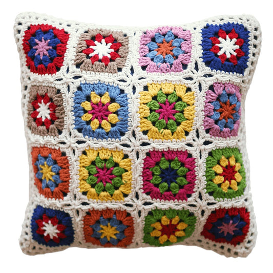 Handmade hand-crocheted flower Nordic country hug pillow