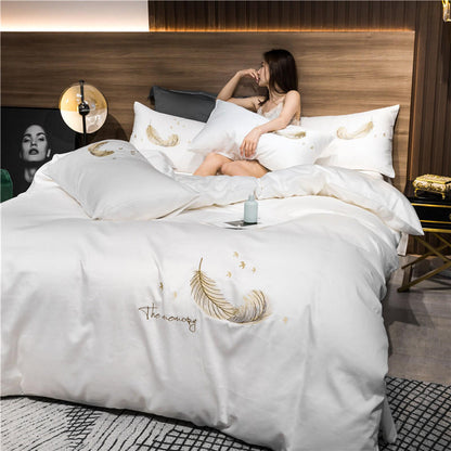 Four-piece cotton embroidery bed