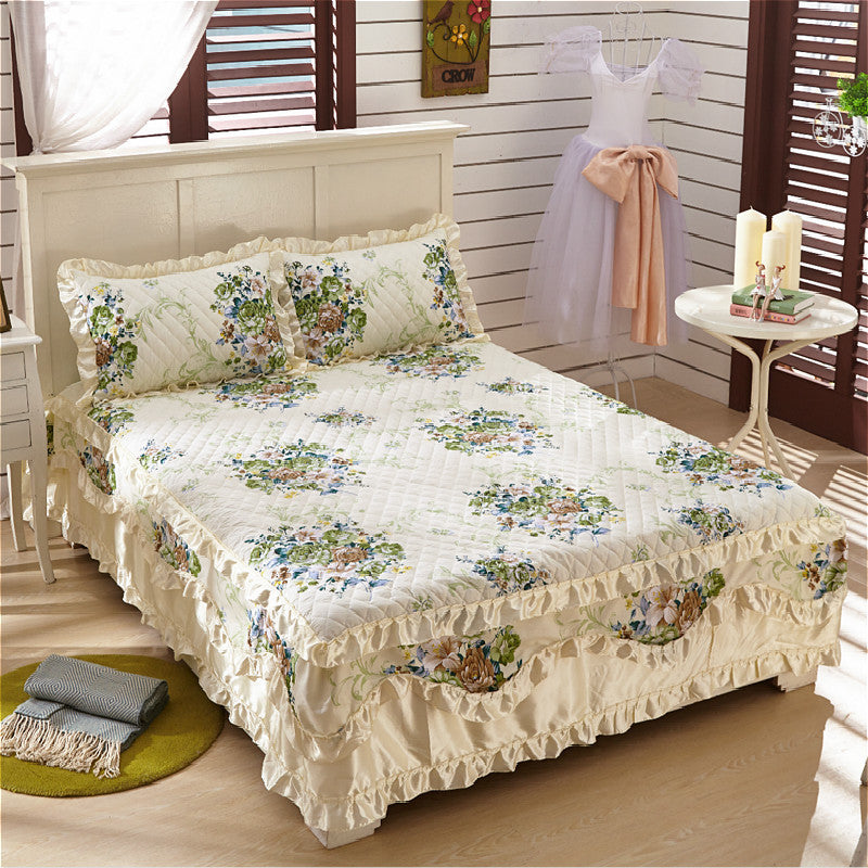 Four-piece cotton bed skirt