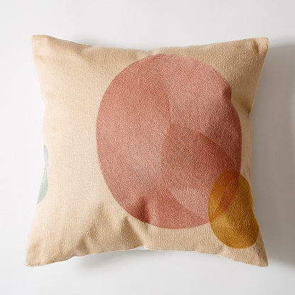 Embroidered cotton cushion