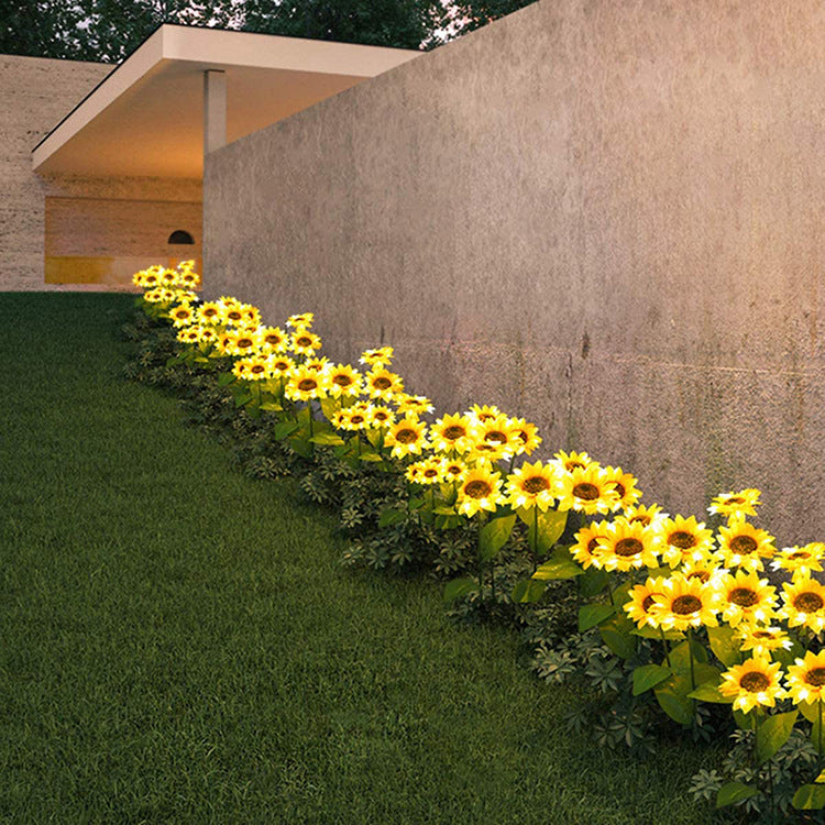 Lámparas solares LED con forma de girasol, luces decorativas