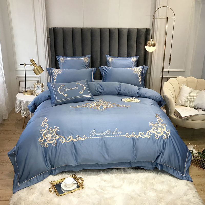 Four-Piece Cotton Bedding Ice Silk Summer European Style