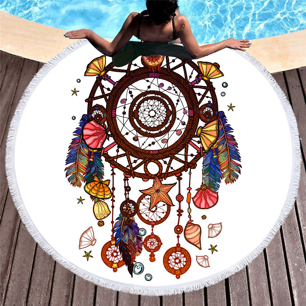 European And American Style Microfiber Round Beach Towel