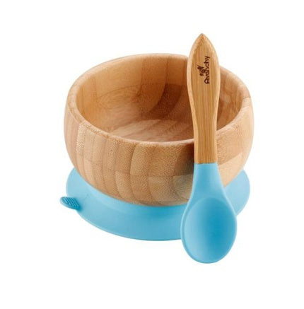 Bol en bambou américain Avanchy bol naturel pour bébé ensemble de cuillères assiette pour bébé bol de nourriture complémentaire fond ventouse vaisselle pour enfants