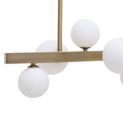 Lustre moderne du milieu du siècle Lustres linéaires Suspension dorée à 7 lumières LED