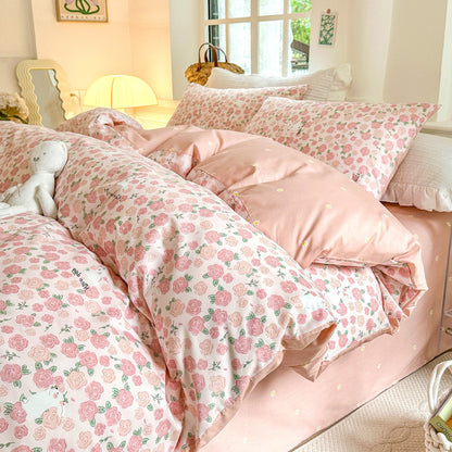 Cotton Four-piece Set Simple Small Floral Bedding