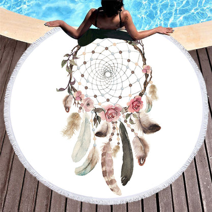 European And American Style Microfiber Round Beach Towel