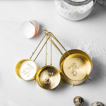 Gold measuring cup measuring spoon set