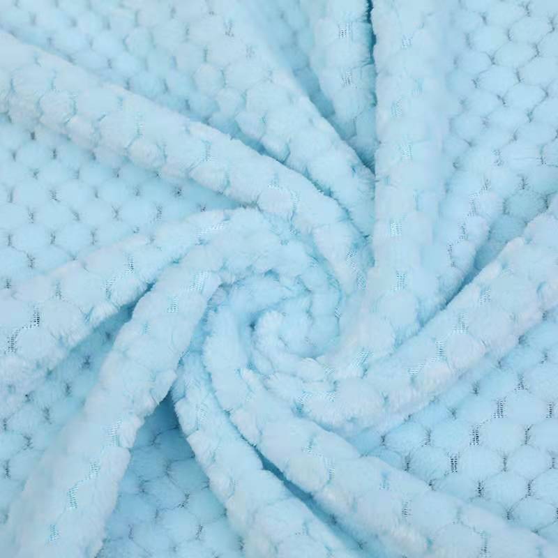 Pure Color Mesh Pineapple Grid Coral Fleece Blanket