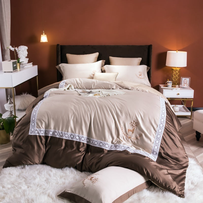 Lace cotton bed linen cover