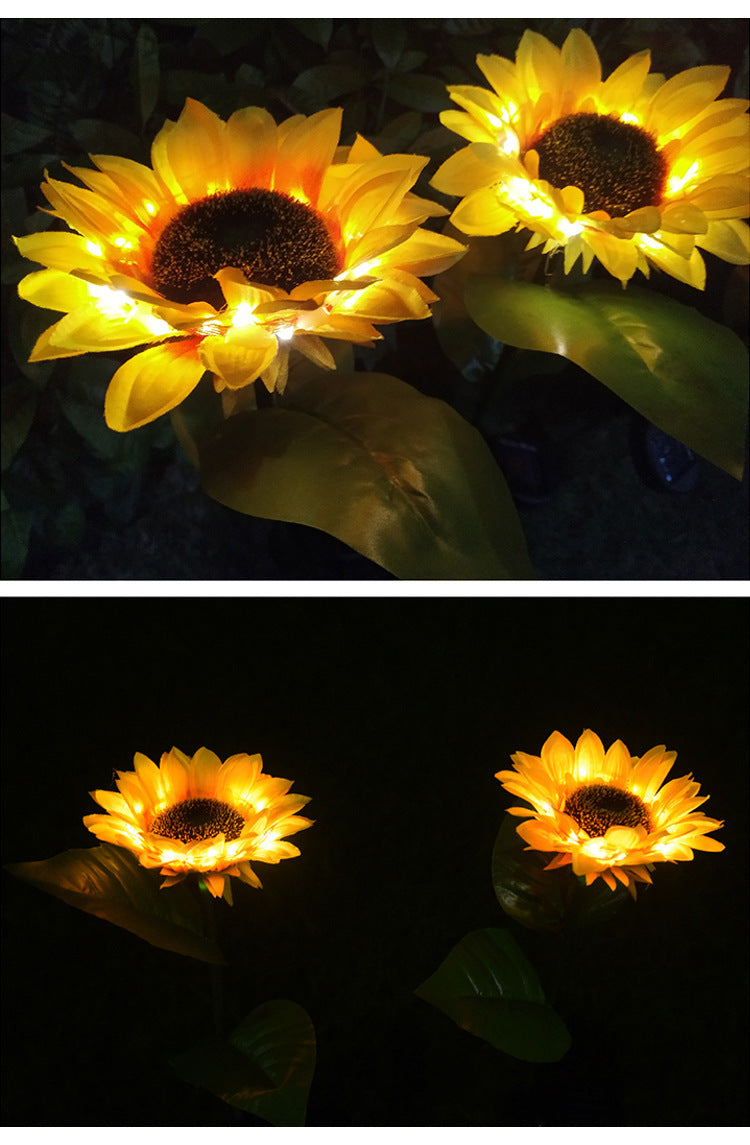 Lámparas solares LED con forma de girasol, luces decorativas