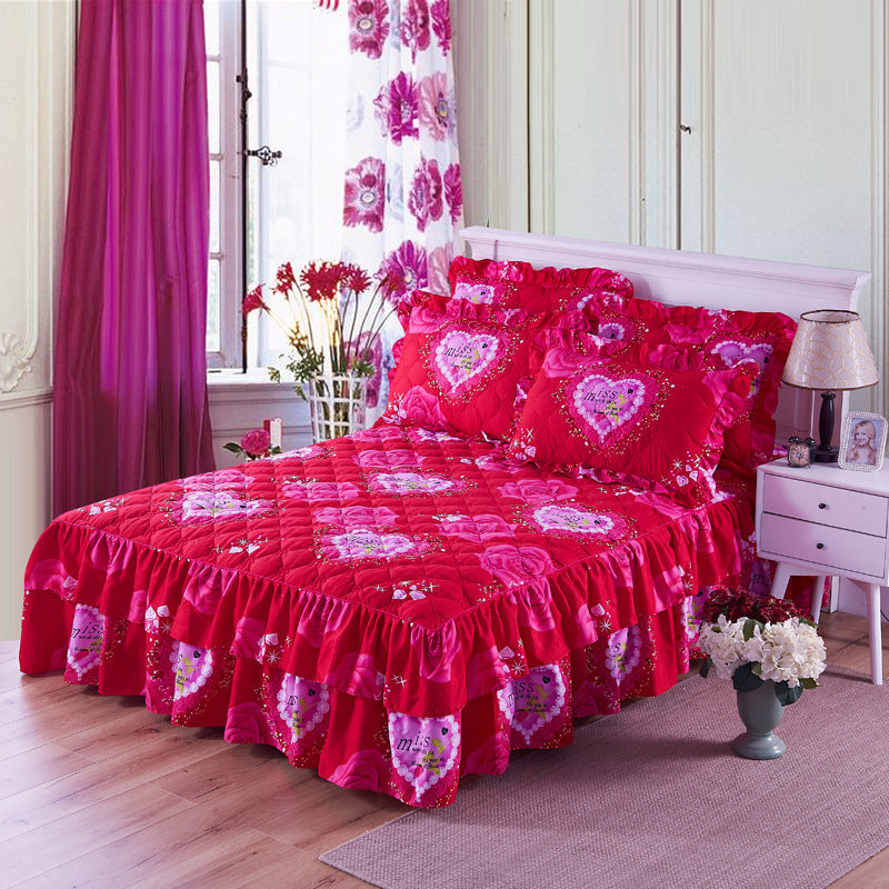 Thick double-layer lace bedspread