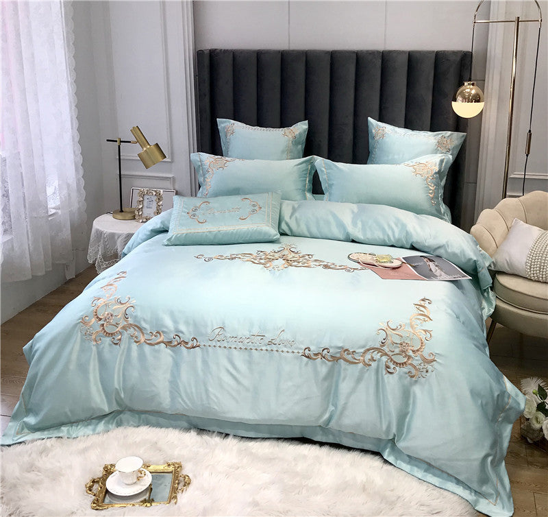 Four-Piece Cotton Bedding Ice Silk Summer European Style