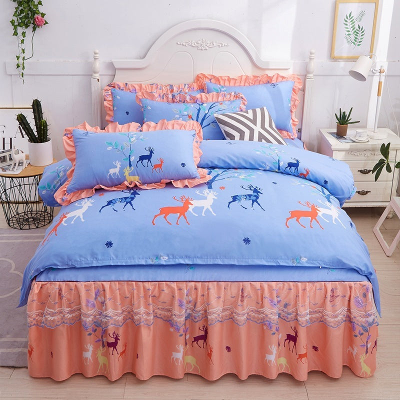 Thickened brushed lace bed skirt lace bedding