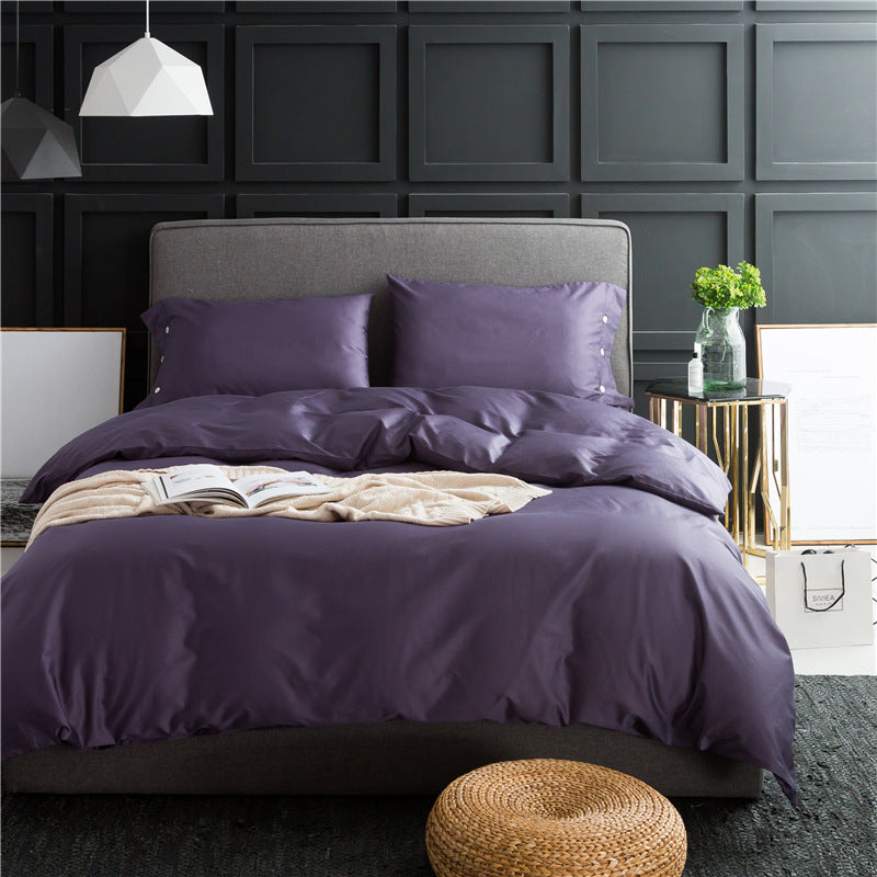 Pure color four-piece bedding