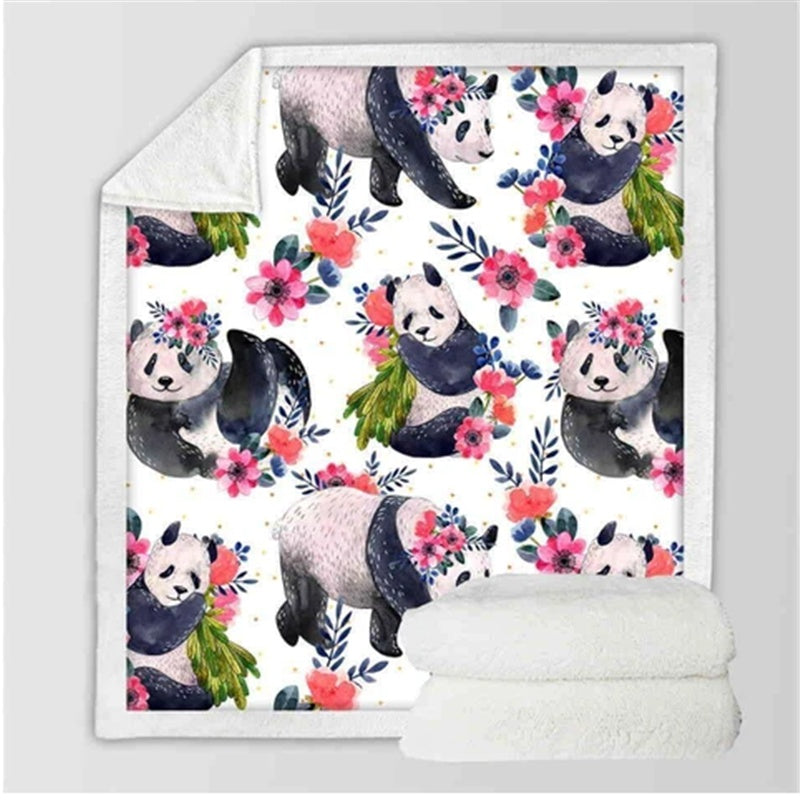 Couverture en flanelle de la série Panda