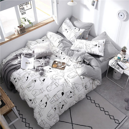 Four-piece cotton bedding set