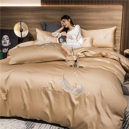 Four-piece cotton embroidery bed