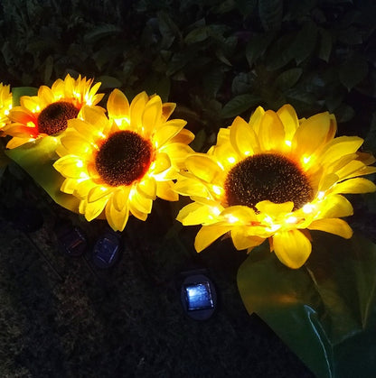 Lámparas solares LED con forma de girasol, luces decorativas