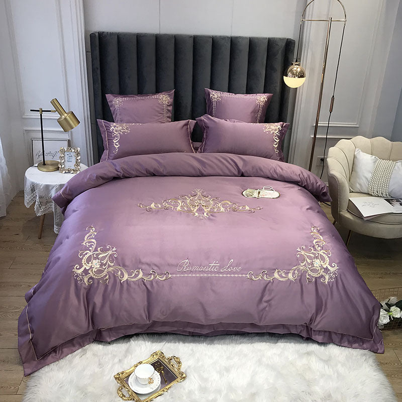 Four-Piece Cotton Bedding Ice Silk Summer European Style