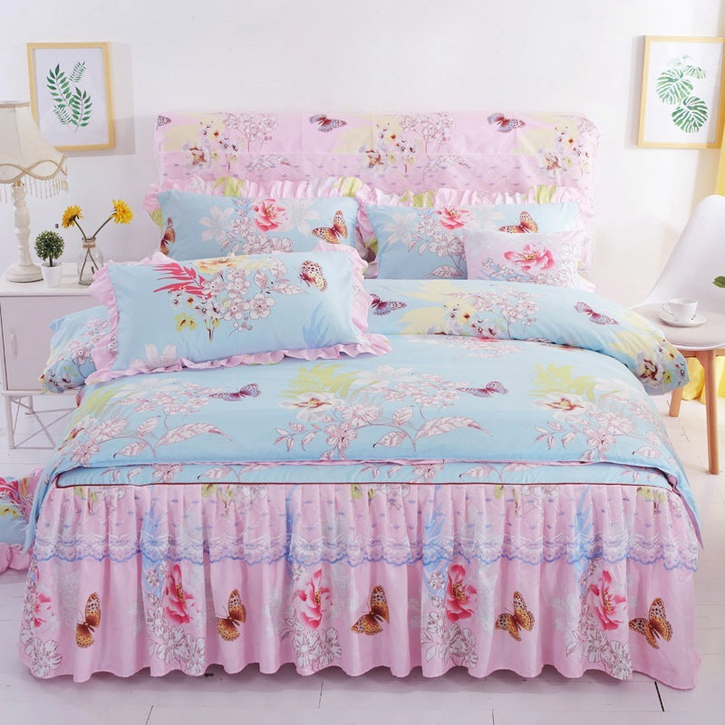 Thickened brushed lace bed skirt lace bedding