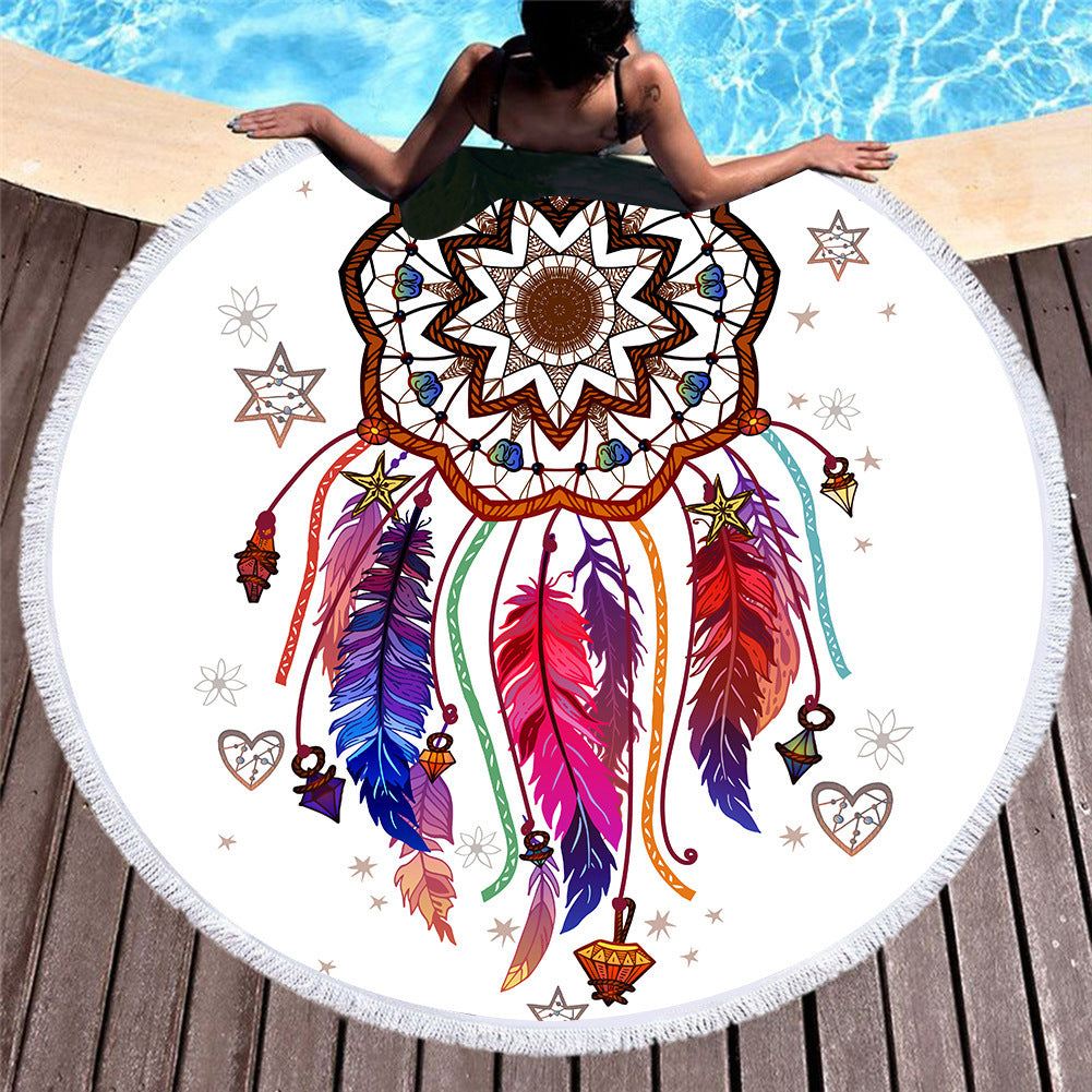 European And American Style Microfiber Round Beach Towel