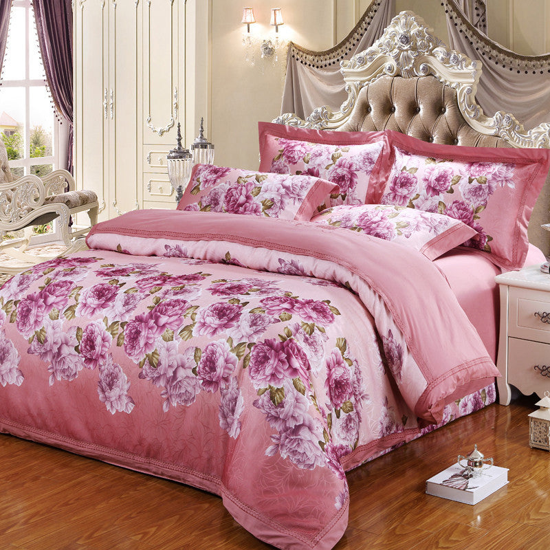 Pure cotton jacquard four-piece bedding