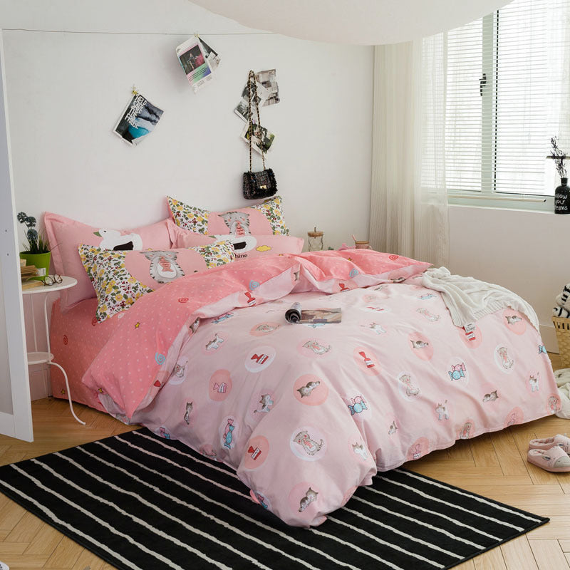 Three-piece cotton printed bed