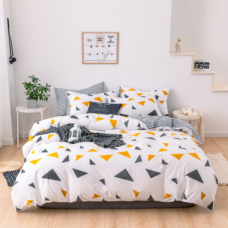 Four-piece Combed Long-staple Cotton Simple Bedding Student Kit