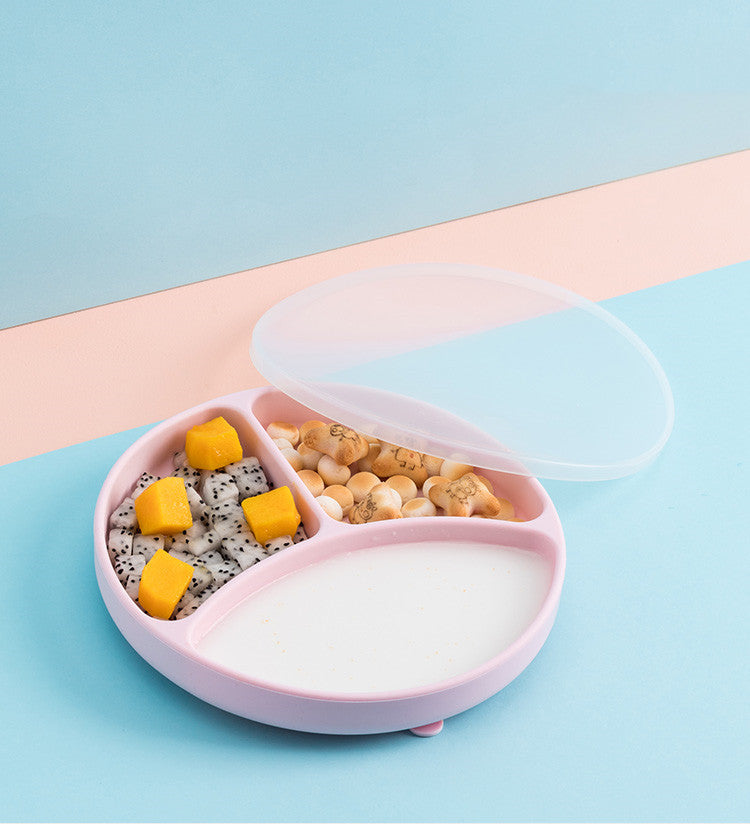 Assiette à dîner pour bébé Vaisselle pour enfants Ensemble de ventouses en silicone