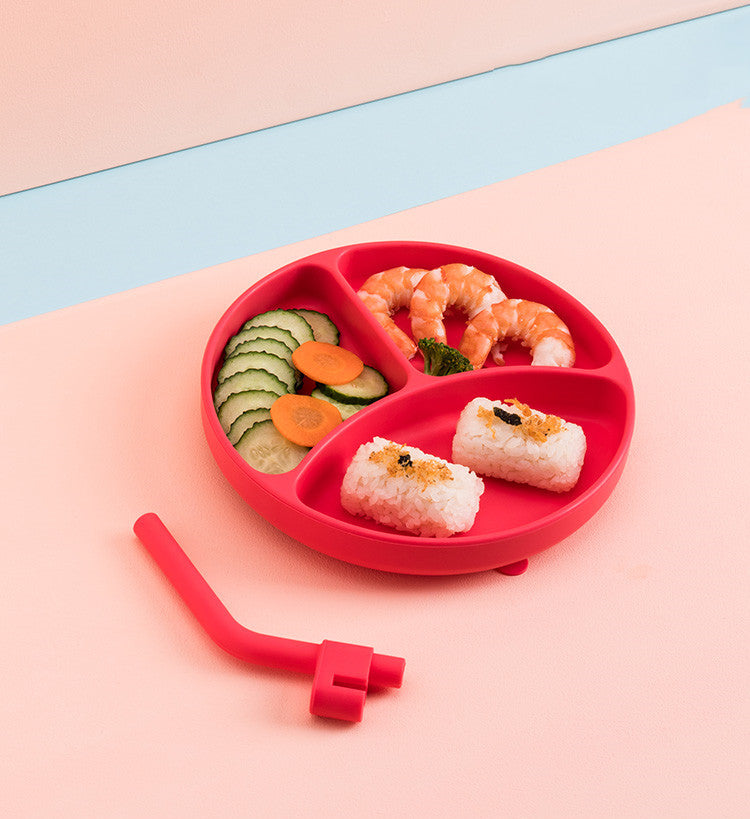 Assiette à dîner pour bébé Vaisselle pour enfants Ensemble de ventouses en silicone