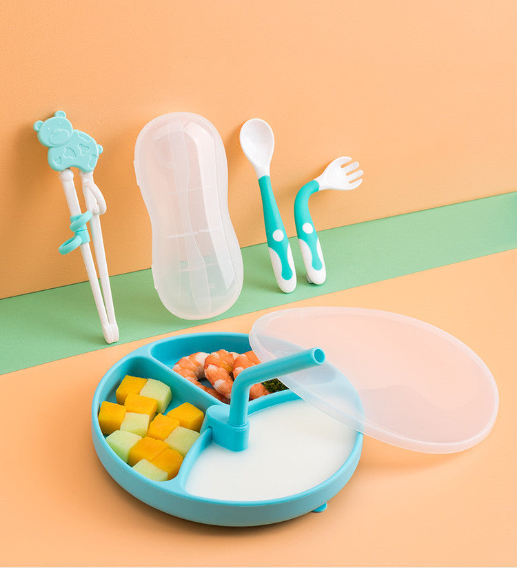 Assiette à dîner pour bébé Vaisselle pour enfants Ensemble de ventouses en silicone