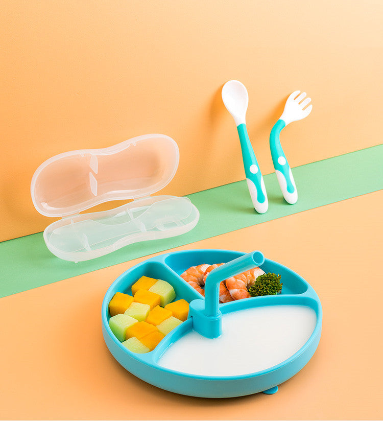 Assiette à dîner pour bébé Vaisselle pour enfants Ensemble de ventouses en silicone