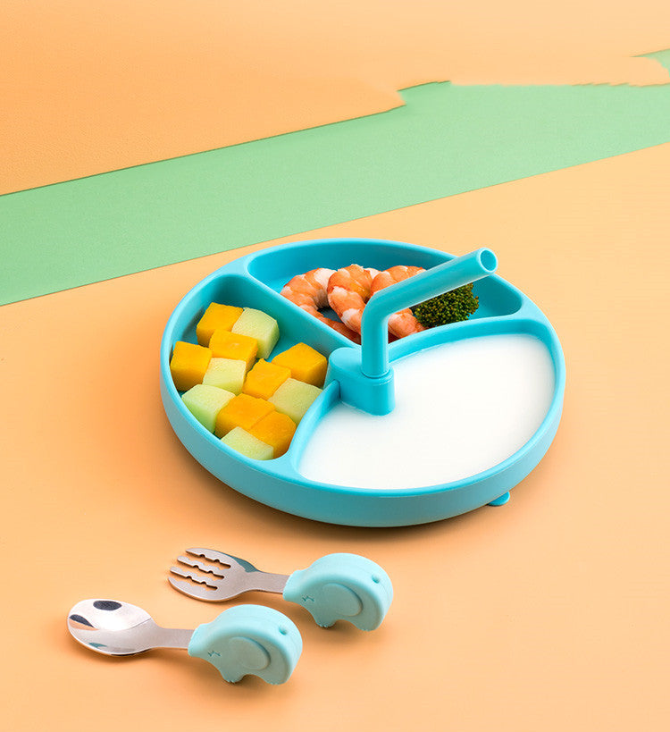 Assiette à dîner pour bébé Vaisselle pour enfants Ensemble de ventouses en silicone