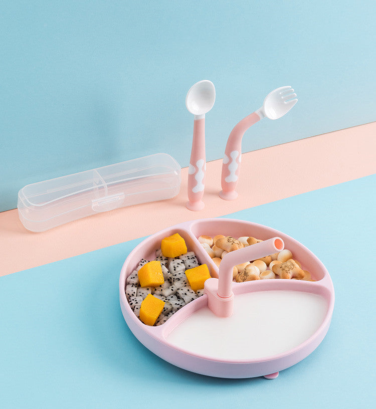 Assiette à dîner pour bébé Vaisselle pour enfants Ensemble de ventouses en silicone